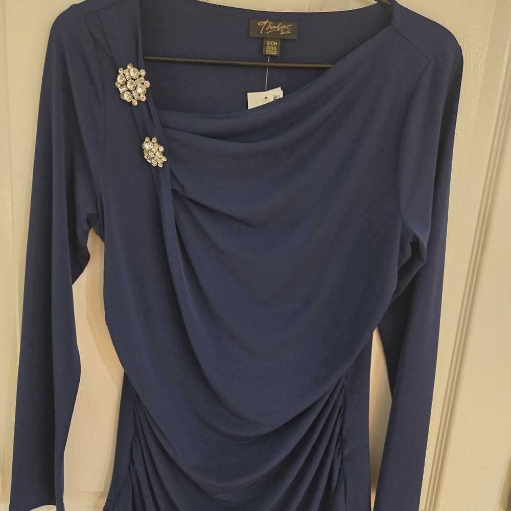 Thalia Sodi Deep Sapphir Navy Blue Women’s Blouse
